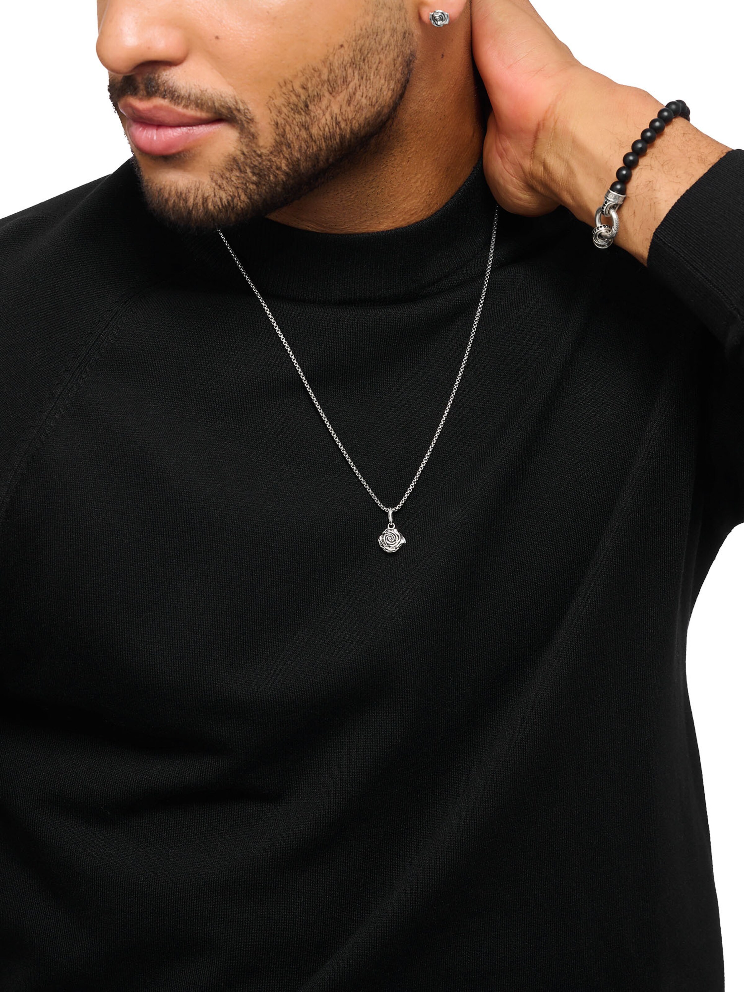 Thomas Sabo Anhänger 'Midnight Rose' in Silber