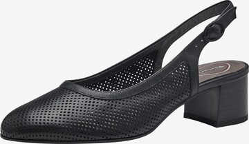 TAMARIS Slingback Pumps in Black: front