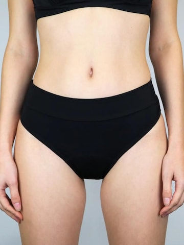 MYLILY Bikini Bottoms 'Perioden Bikini Hose Basic Slip' in Black: front
