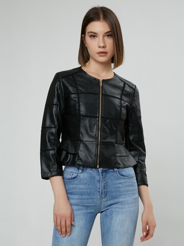 Influencer Between-Season Jacket 'Frilled' in Black: front