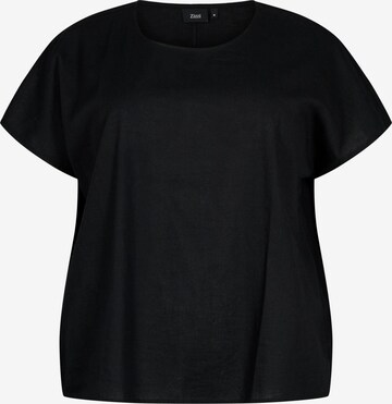 Camicia da donna 'VFLEX' di Zizzi in nero: frontale