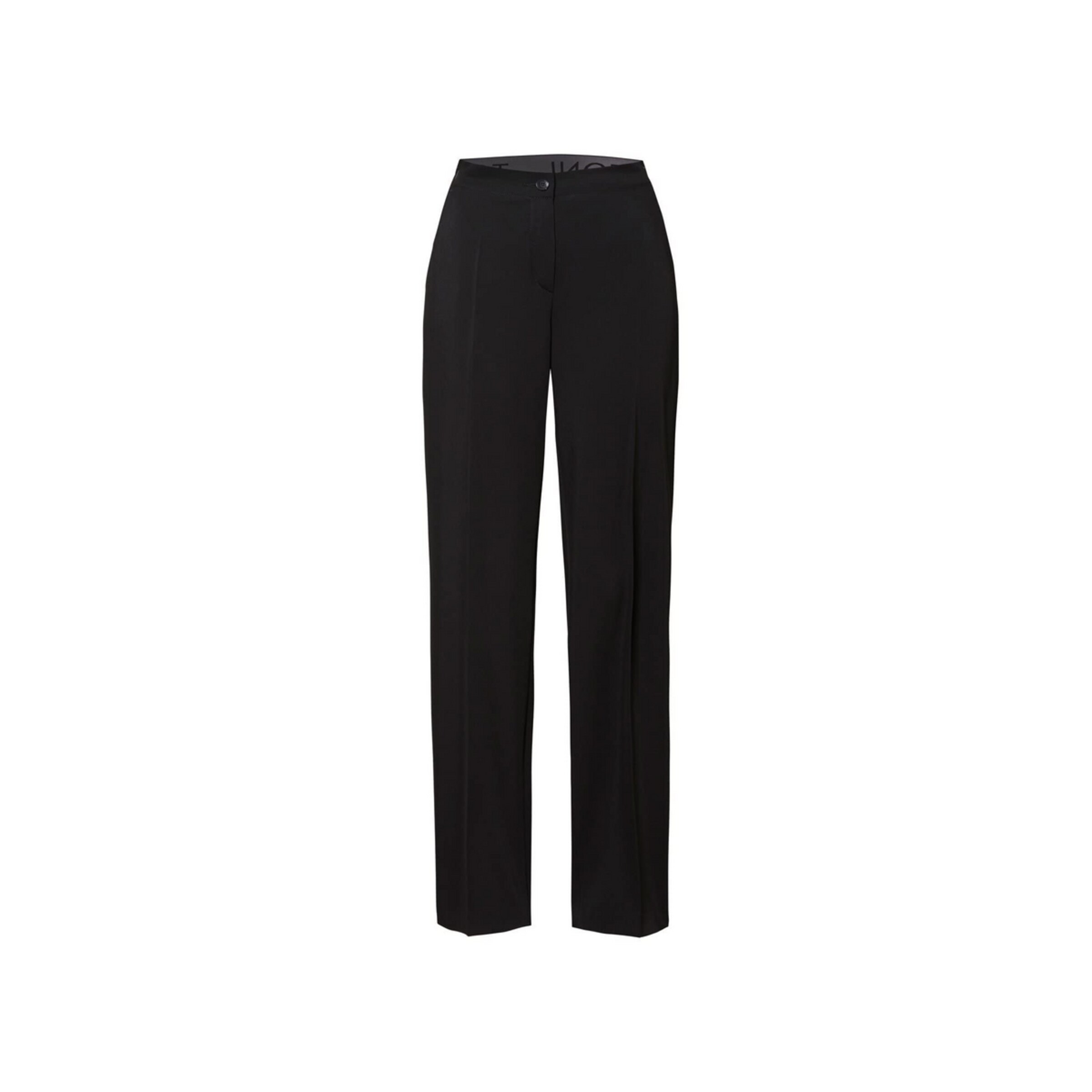 TONI Wide leg Trousers with creases in Black: front