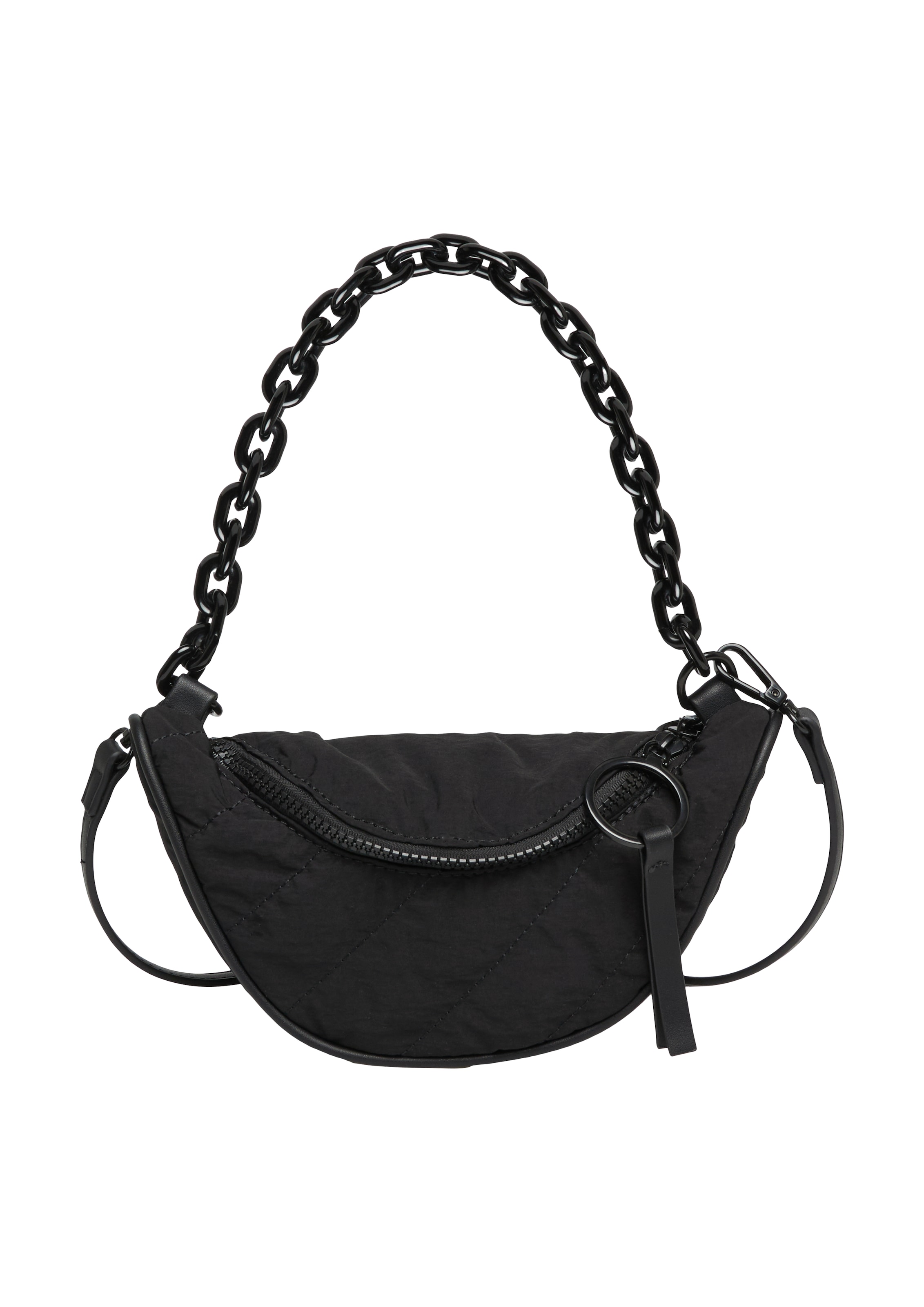 Sac bandoulière QS en noir : devant