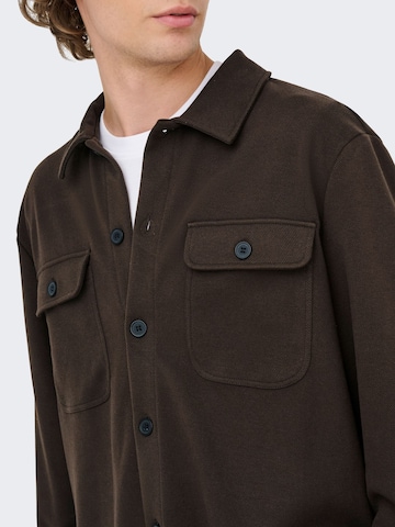 Only & Sons Regular fit Overhemd 'NEW KODYL' in Bruin