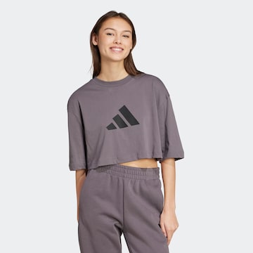 ADIDAS SPORTSWEAR - Camisa funcionais 'Future Icons' em cinzento: frente