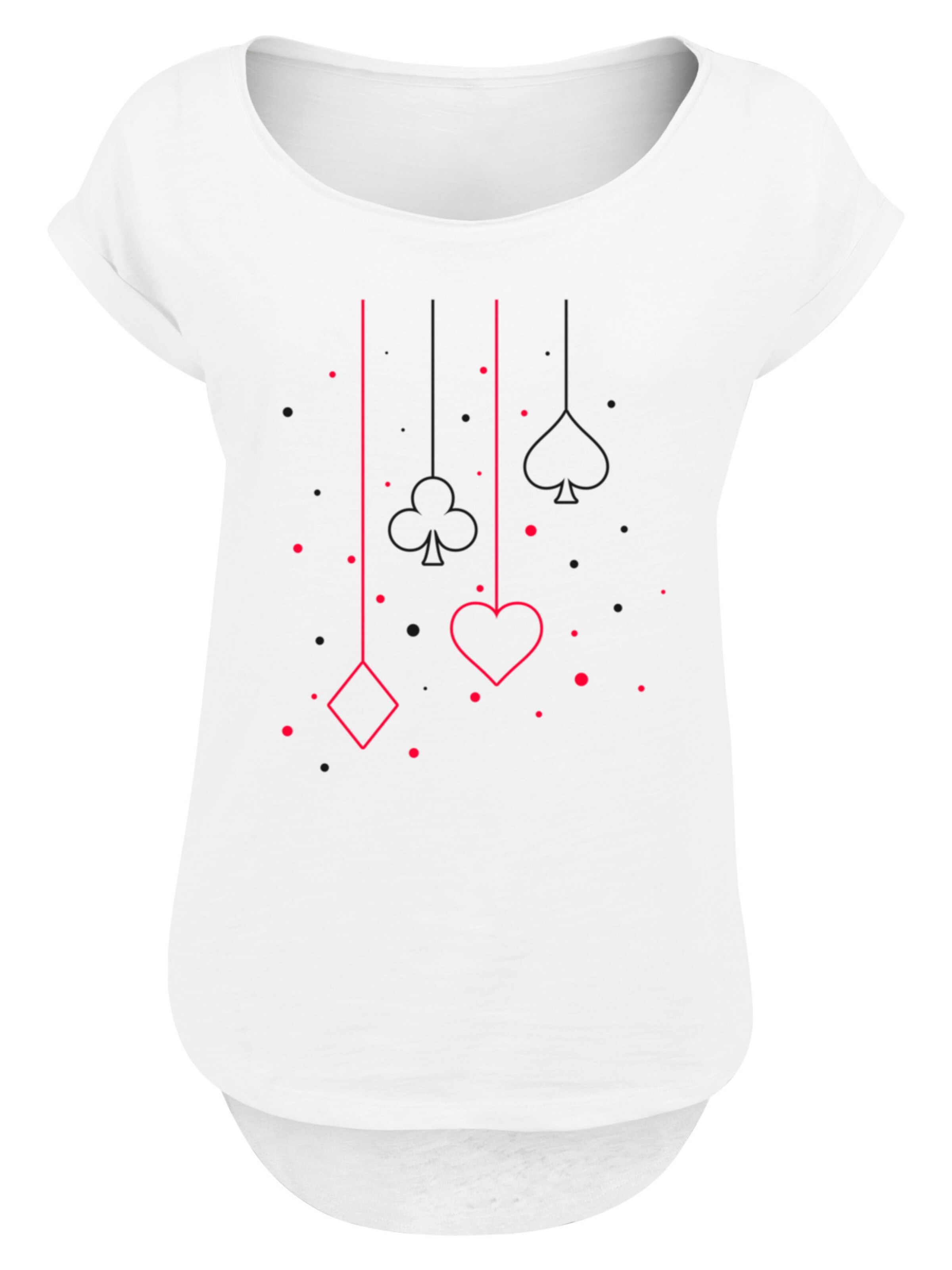 F4NT4STIC Shirt 'Kreuz Pik Herz Karo Poker Kartenspiel' in blau / pink / weiß, Produktansicht