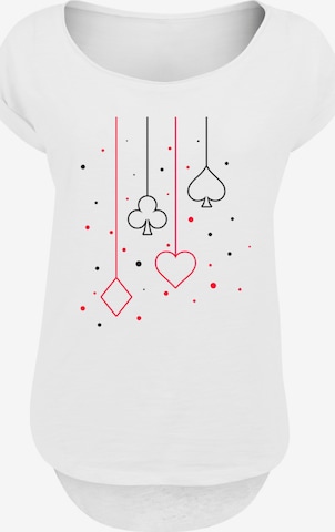 F4NT4STIC Shirt 'Kreuz Pik Herz Karo Poker Kartenspiel' in Wit: voorkant