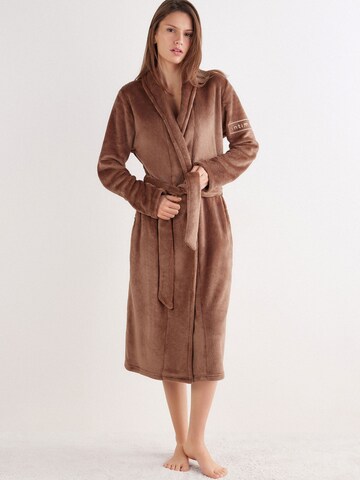 INTIMISSIMI Long Bathrobe in Brown: front