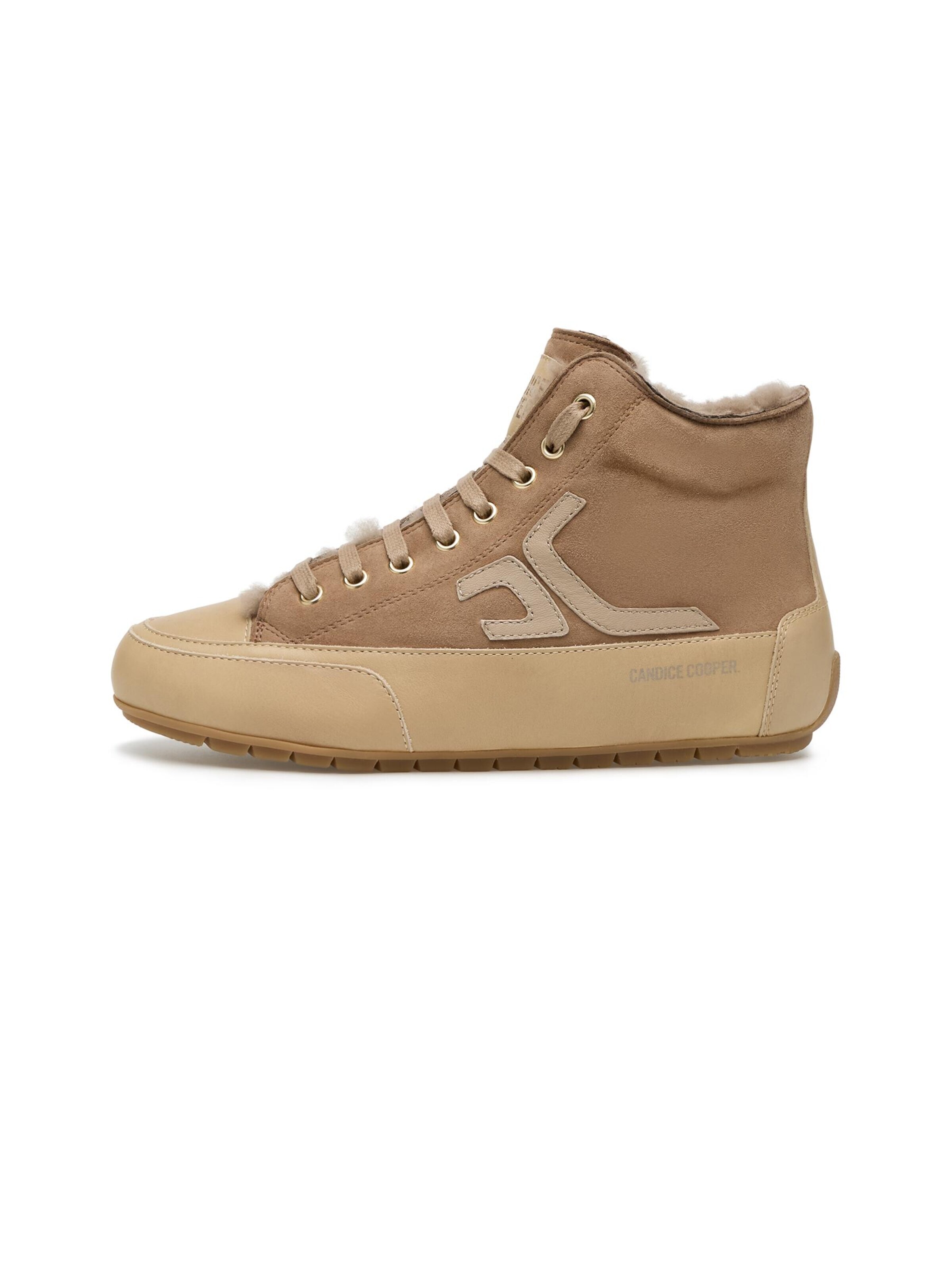 Candice Cooper Sneakers hoog 'PLUS FUR CC' in Beige