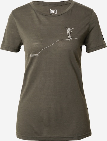T-shirt fonctionnel 'GIPFELGLÜCK' super.natural en gris : devant