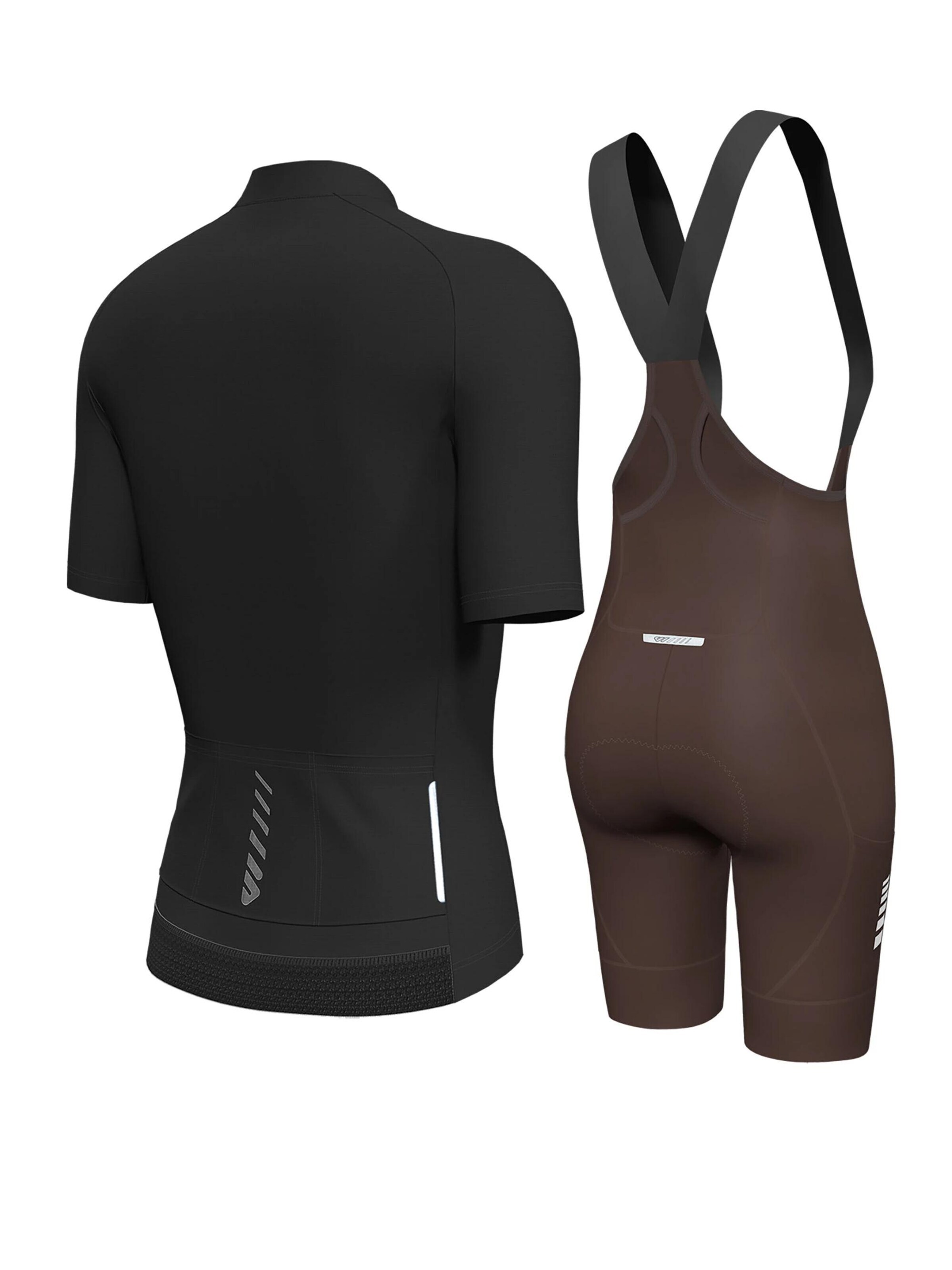 WULIBIKE - Ropa para correr 'Wulibike Damen Rad-Set, 3D-Polster, Schwarz/Kaffeebraun' en negro