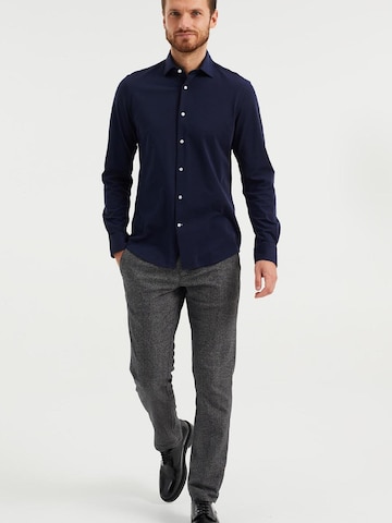 WE Fashion Slim fit Button Up Shirt in Blue