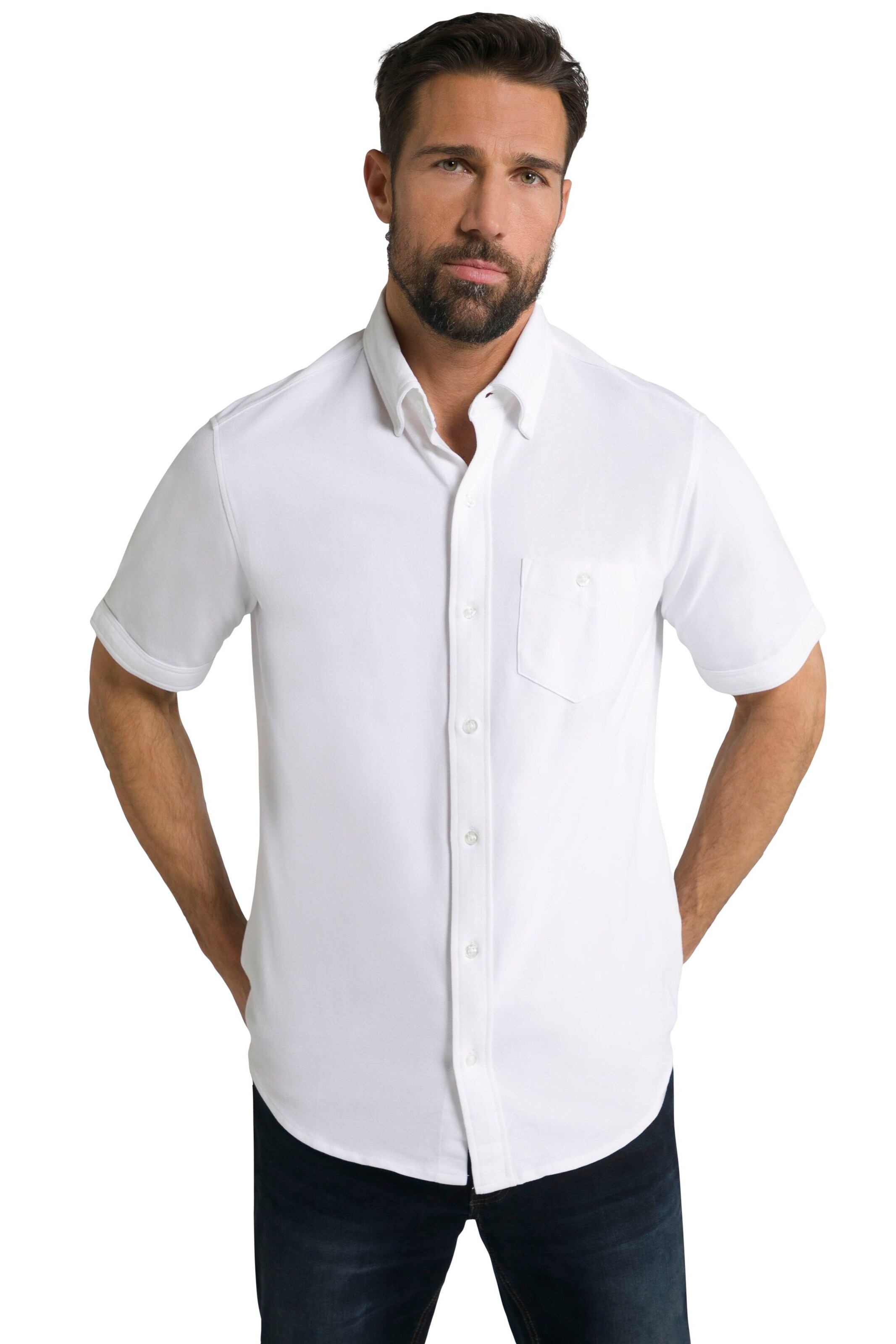 JP1880 Regular fit Overhemd in Wit: voorkant