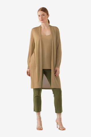 Ulla Popken Knit Cardigan in Gold: front