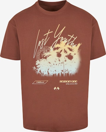 Lost Youth Shirt 'Palm' in Brown: front