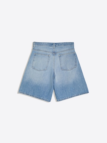 Wide leg Jeans de la Bershka pe albastru