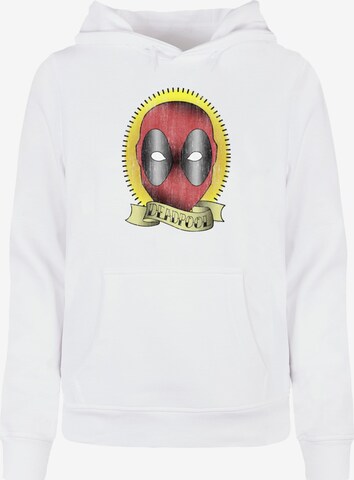 ABSOLUTE CULT Sweatshirt 'Deadpool - Tattoo' in Wit: voorkant