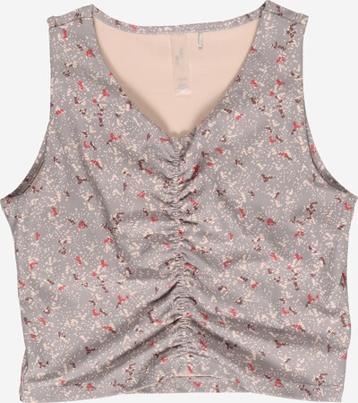 Only Play Girls Sporttop in beige / schoko / grau / rot, Produktansicht
