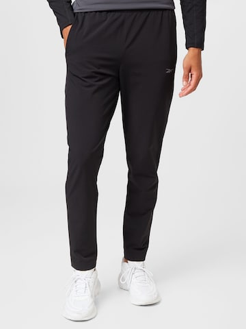 Regular Pantalon de sport Reebok en noir : devant