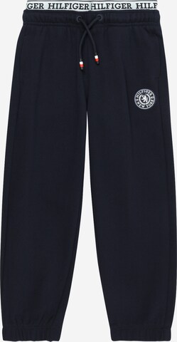 TOMMY HILFIGER Tapered Broek in Blauw: voorkant