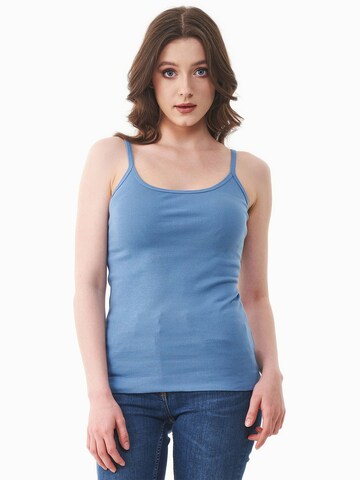 Organication Top in Blau: Vorderseite
