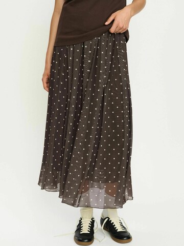 Soft Rebels Rok 'Roselyn' in Bruin: voorkant