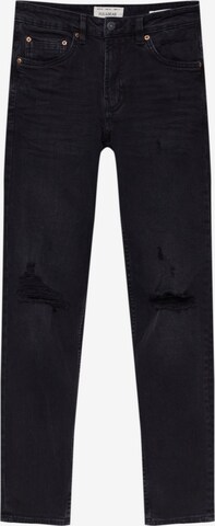 Pull&Bear Slimfit Jeans in Zwart: voorkant