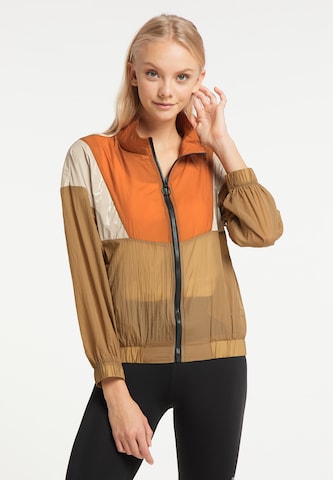 myMo ATHLSR Athletic Jacket in Brown: front