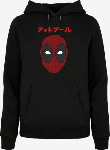 ABSOLUTE CULT Sweatshirt 'Deadpool - Japanese Seigaiha Head' in Zwart: voorkant