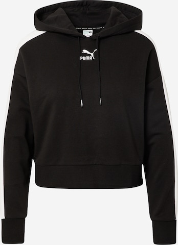 Felpa puma nera con strisce bianche sales