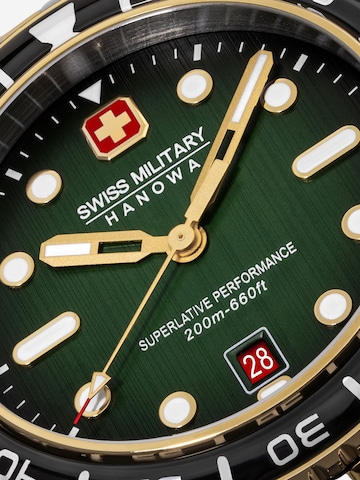SWISS MILITARY HANOWA Analoguhr ' Black Marlin ' in Silber
