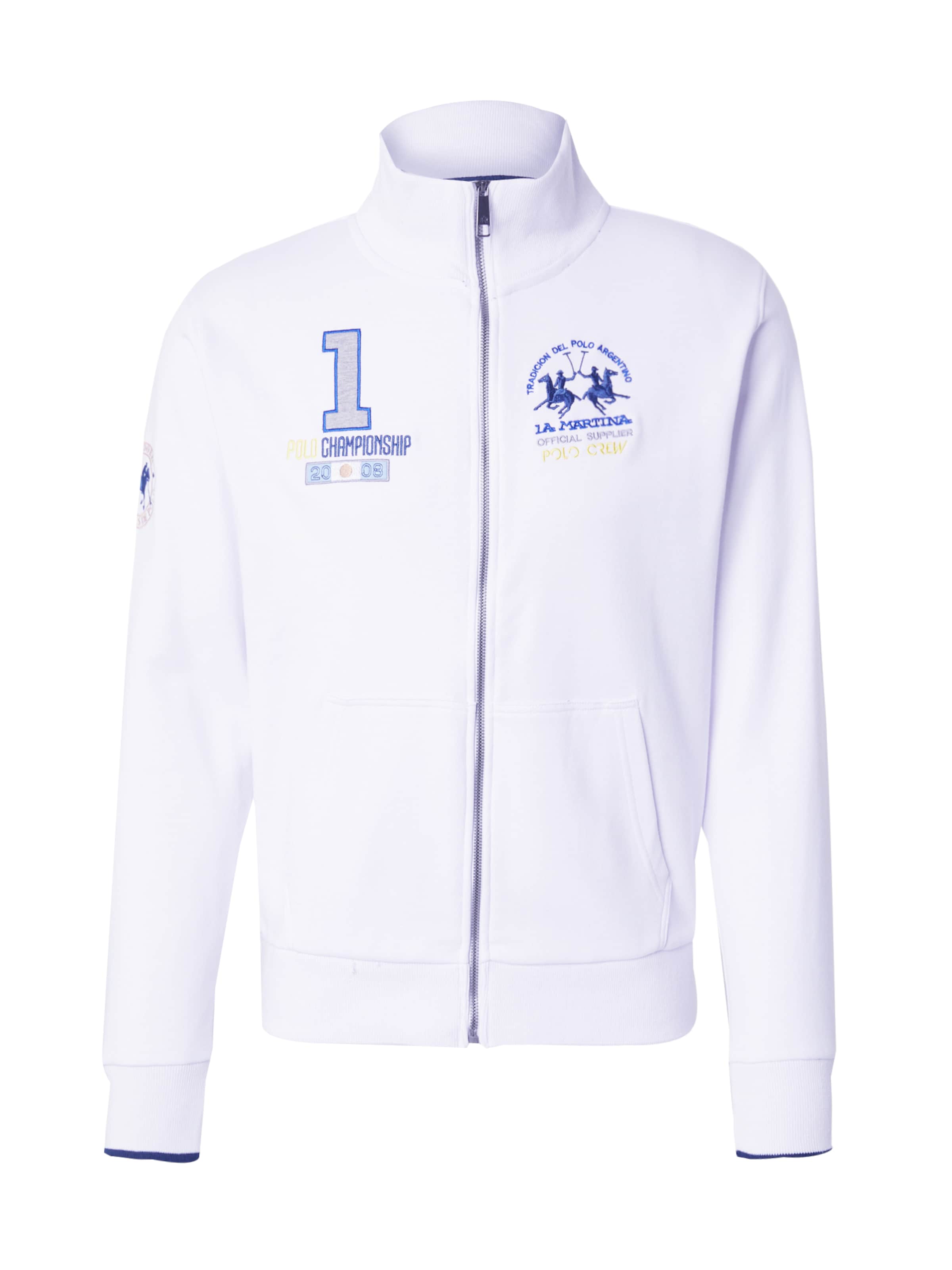 La Martina Sweatjacke in Weiß: Vorderseite