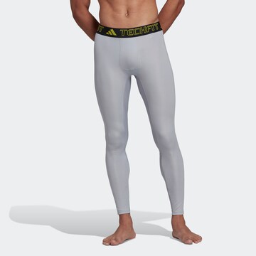 ADIDAS PERFORMANCE Skinny Športne hlače 'Techfit Long' | siva barva: sprednja stran