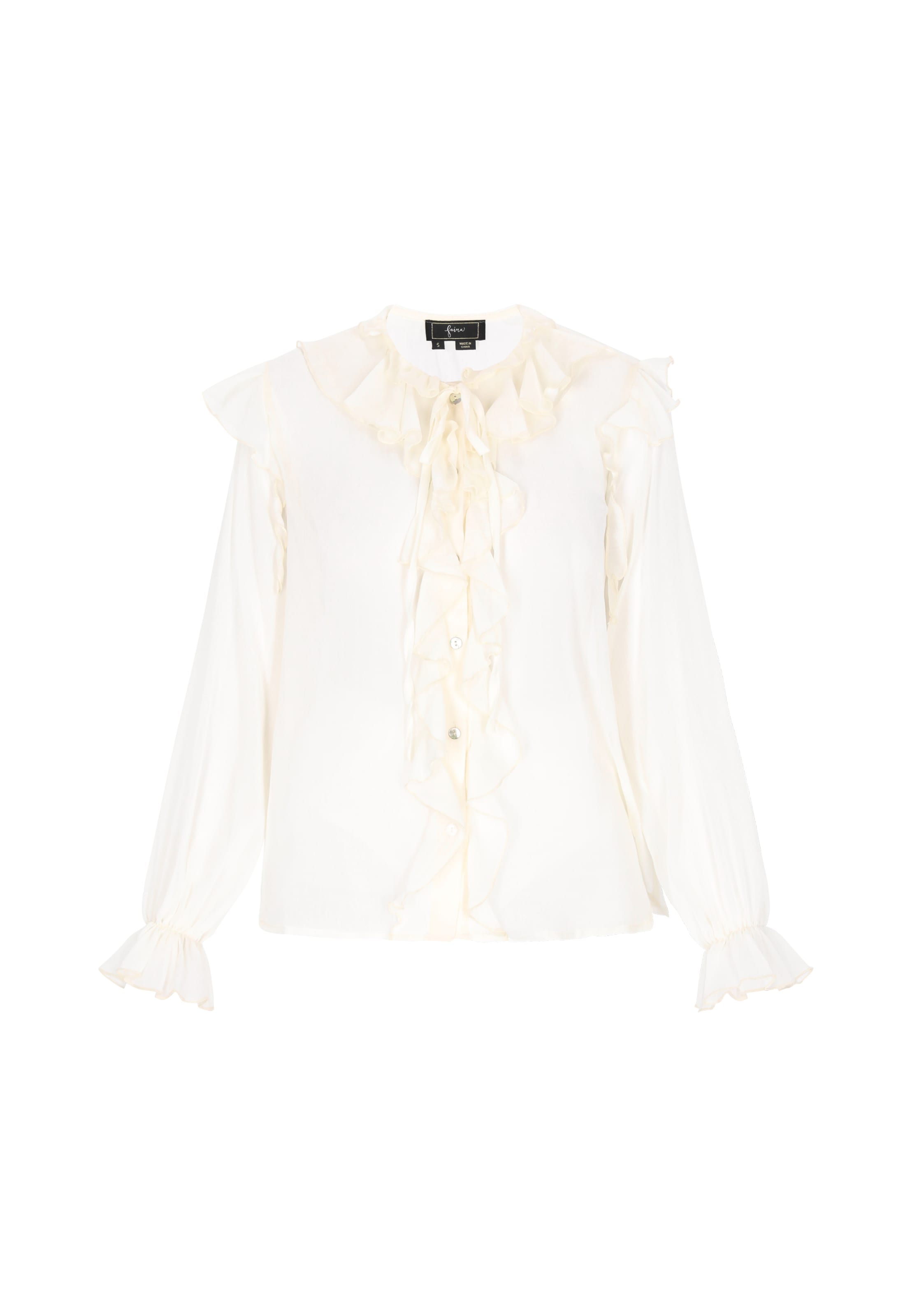 faina Blusa en blanco lana, Vista del producto