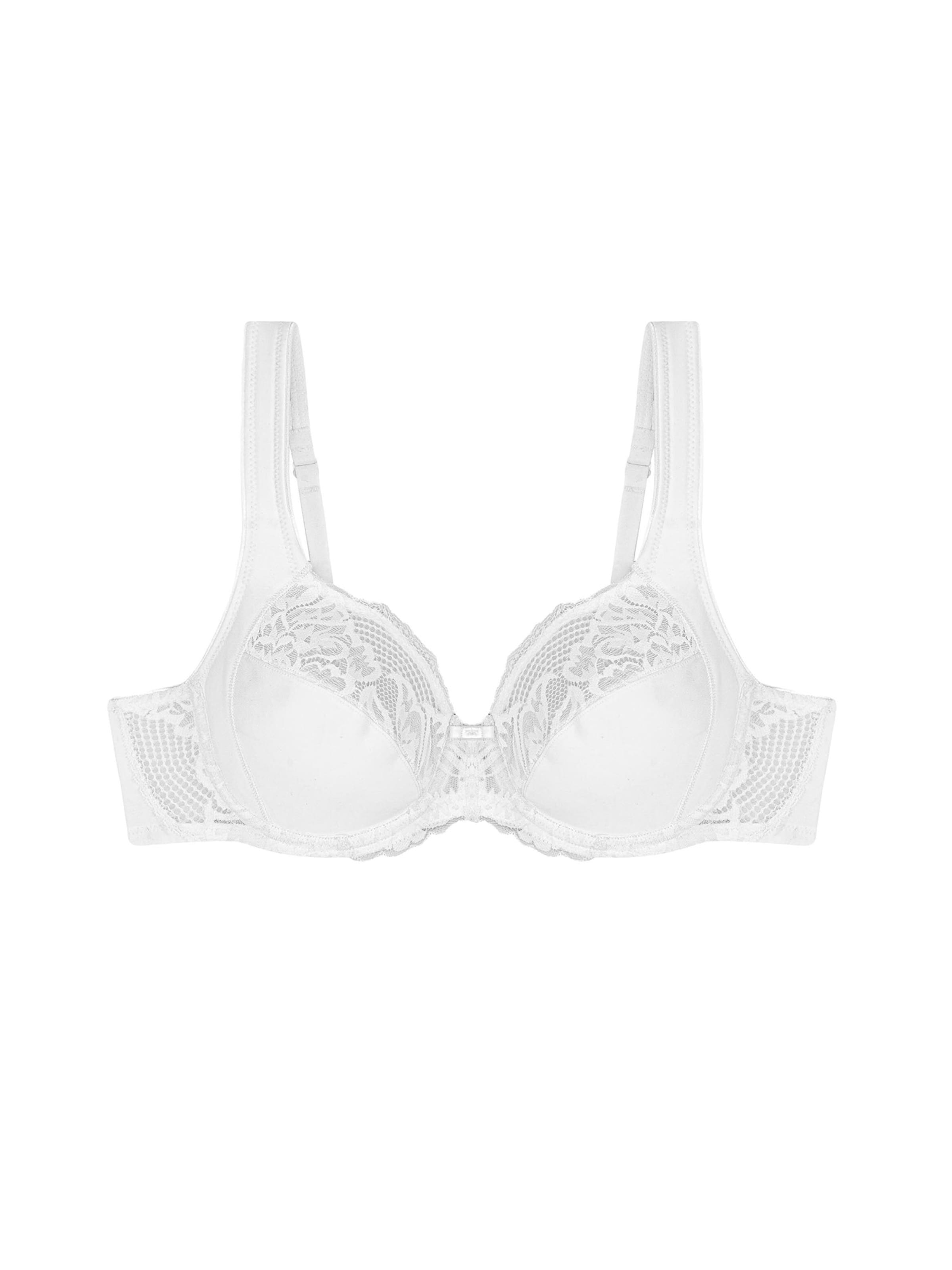 TRIUMPH Bra ' Modern Lace+Cotton ' in White: front