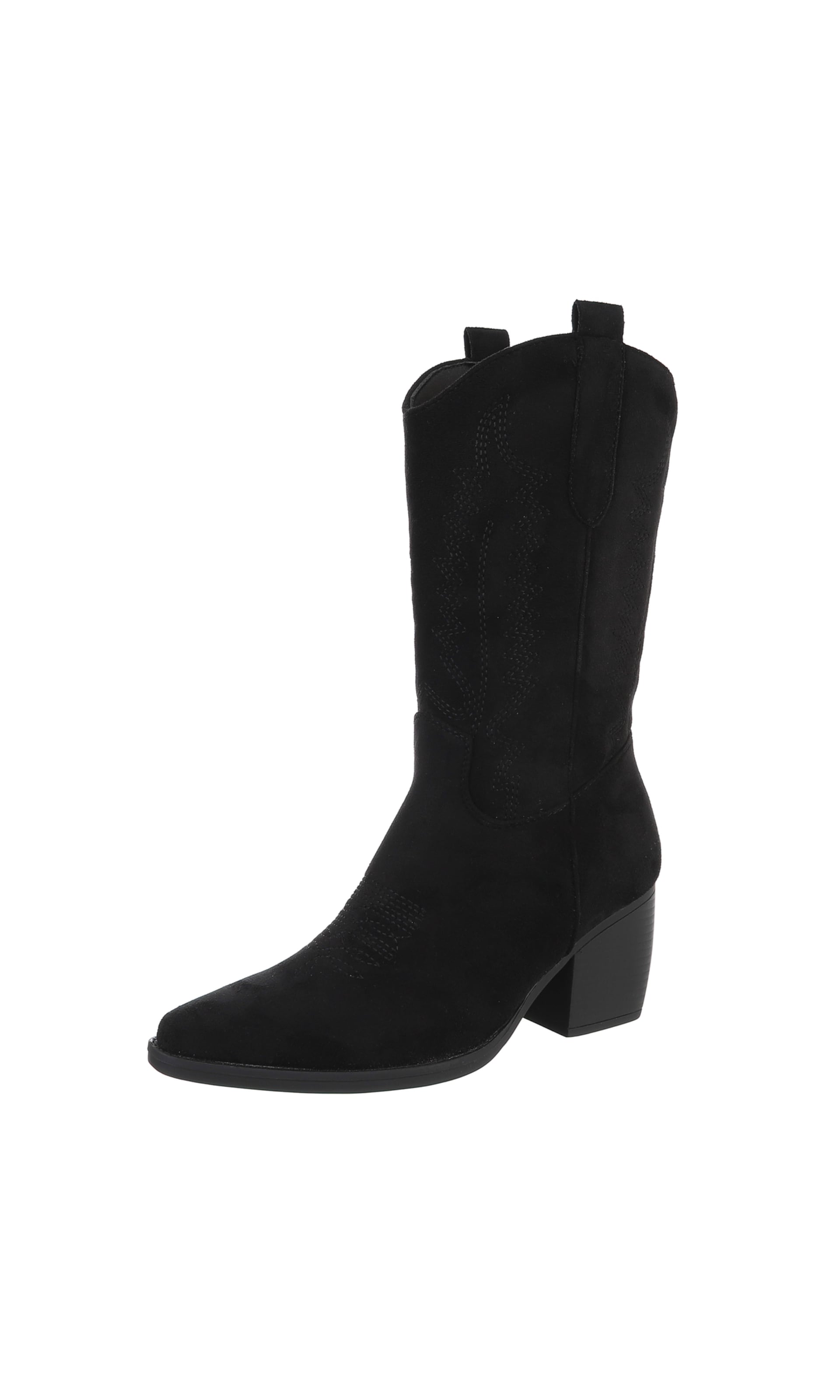 Ital-Design Cowboy Boots in Black: front