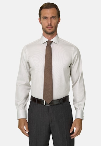 Coupe regular Chemise Boggi Milano en marron : devant