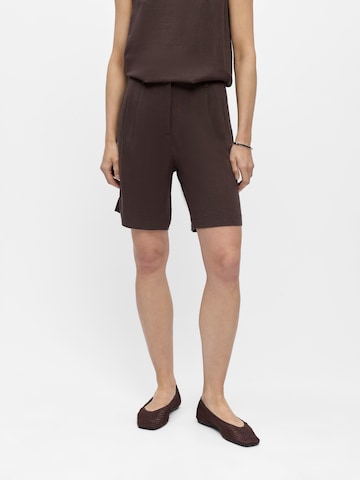 Regular Pantalon à pince 'OBJSANNE' OBJECT en marron : devant