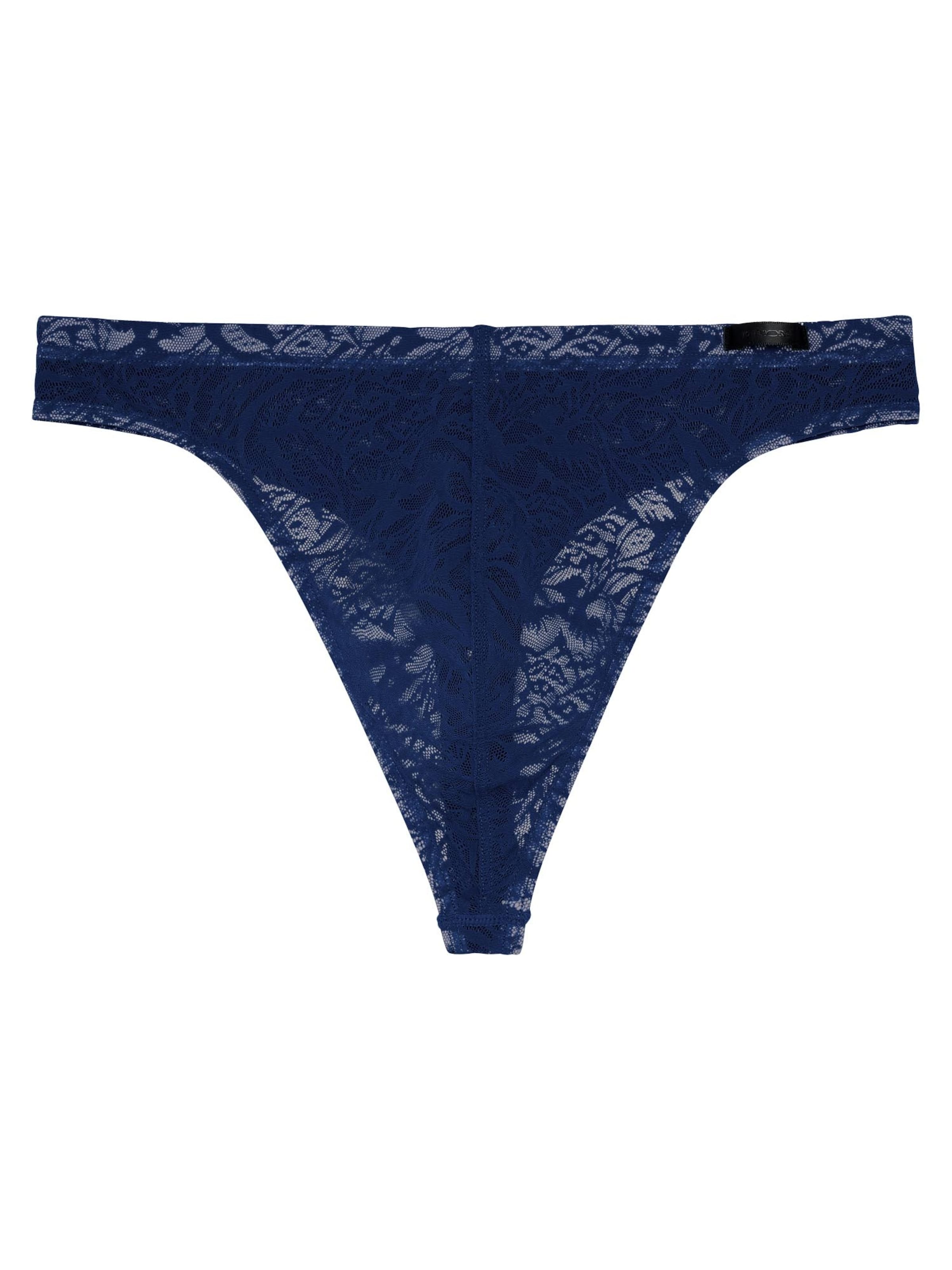 HOM Panty 'Free cut lace' in Blue: front