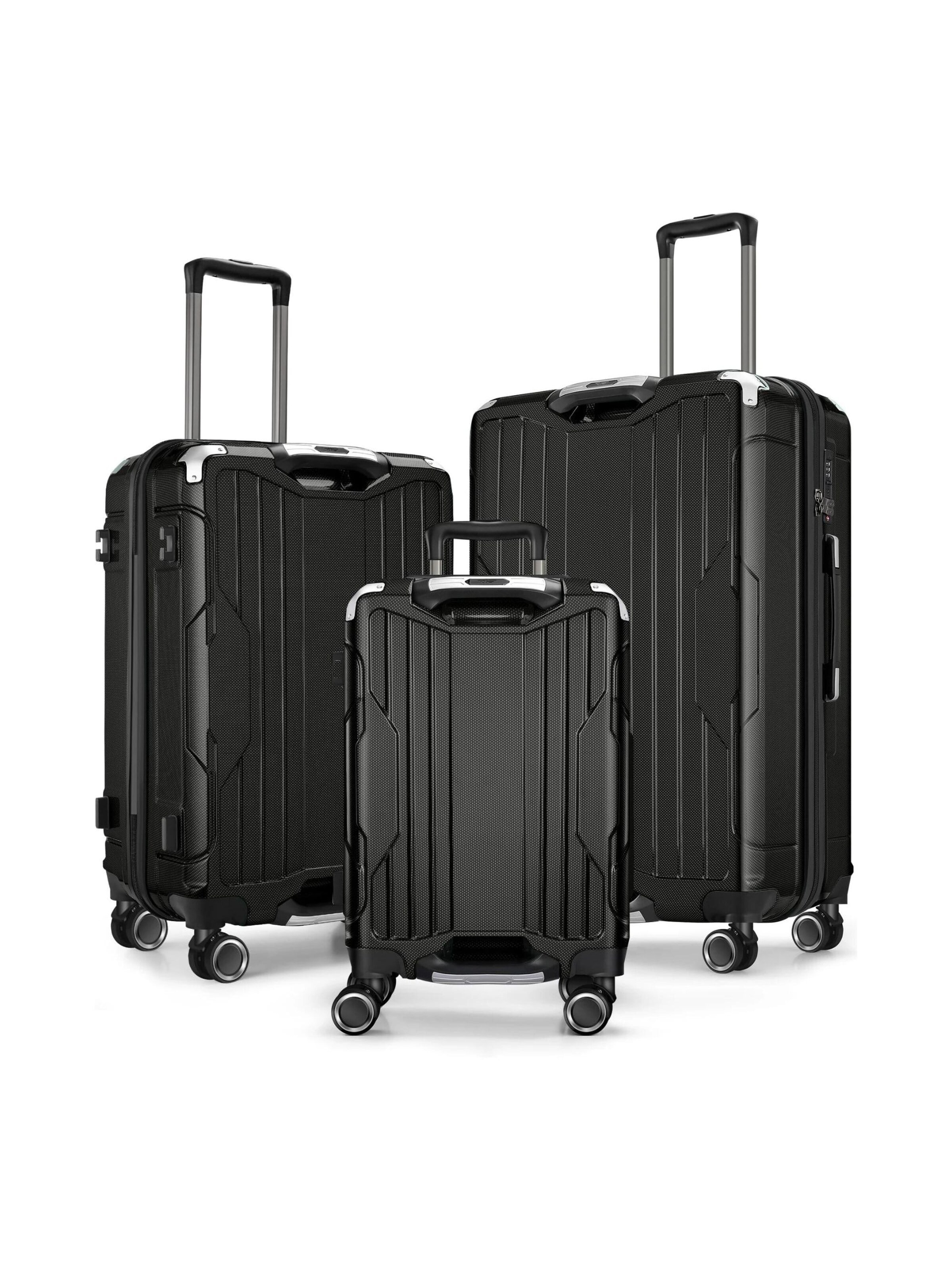 4FLY Suitcase Set 'Carbo' in Black: front