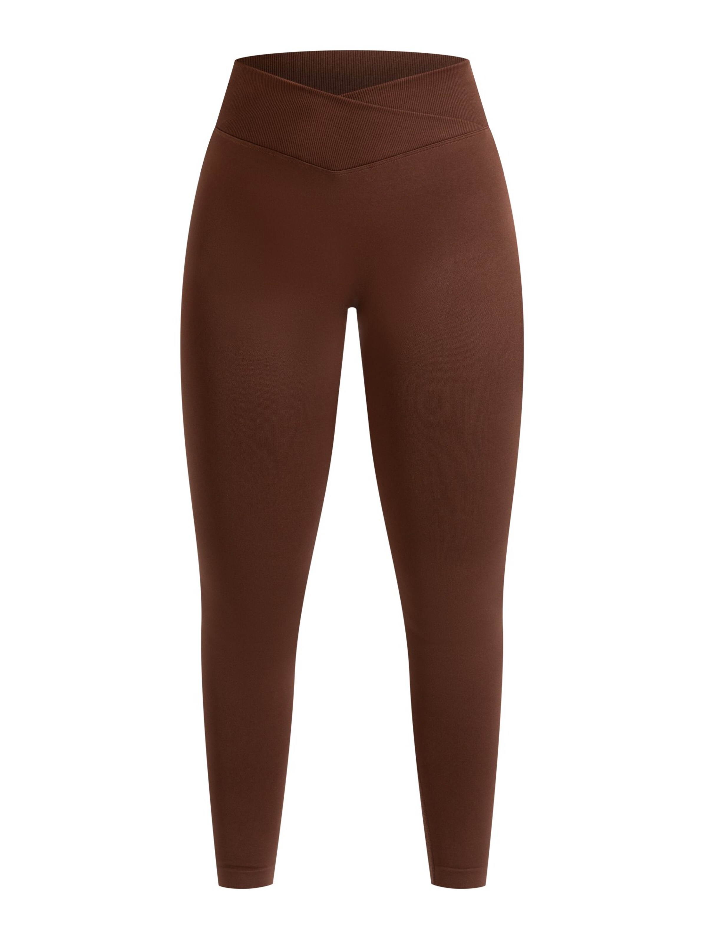 Coupe slim Leggings Smilodox en marron : devant