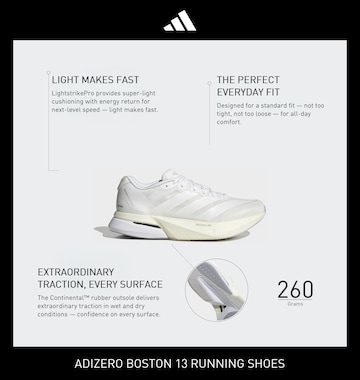 Chaussure de course 'ADIZERO BOSTON 13' ADIDAS PERFORMANCE en blanc