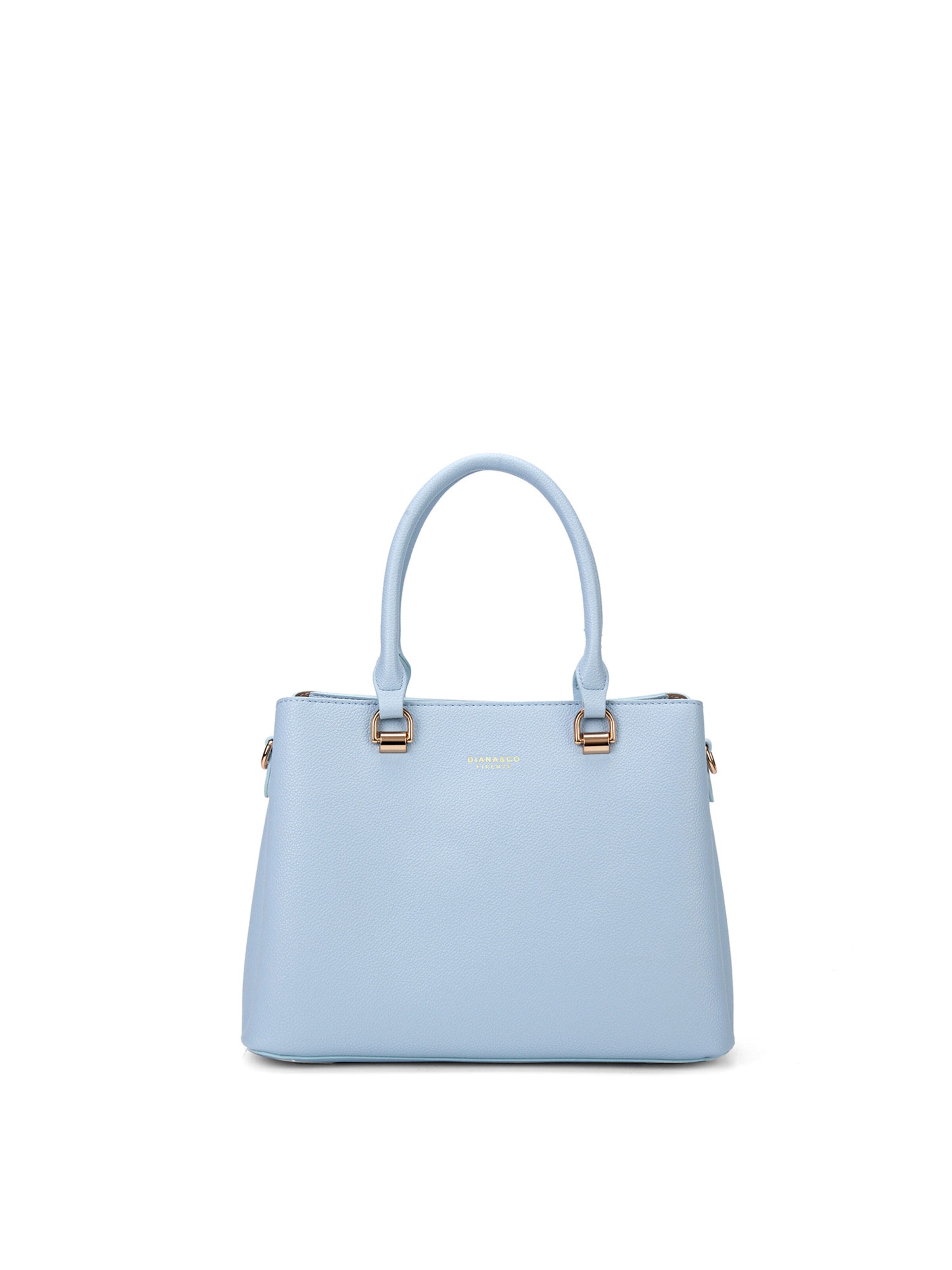 Borsa a mano 'Borsa a Mano Vegan Leather Diana & Co Firenze - Zip e Tracolla Rimovibile' di Diana&Co. in blu: frontale