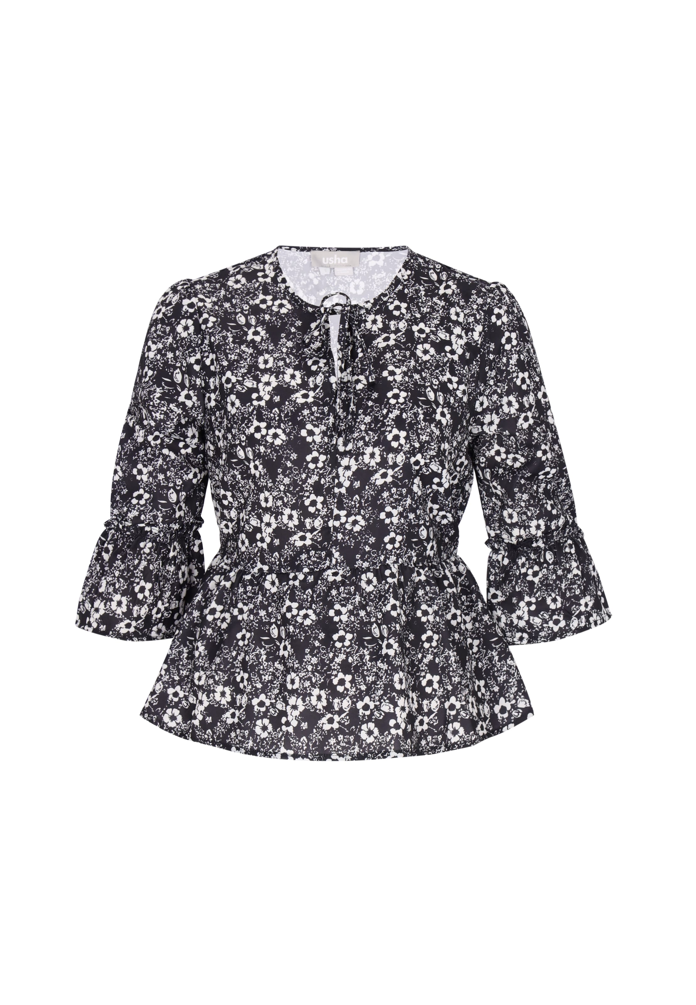 Chemisier Usha en noir : devant