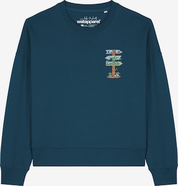 Felpa 'Adventure is everywhere' di Watapparel in verde: frontale