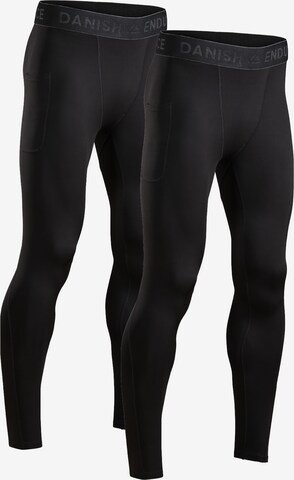 DANISH ENDURANCE Regular Athletic Pants 'Compression Tights' in Black: front