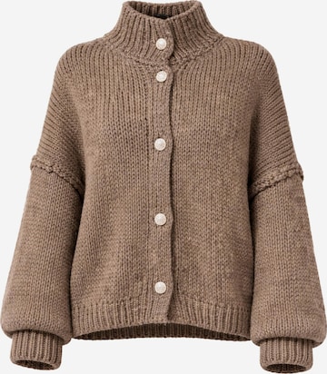 Worldclassca Oversized Cardigan 'Strickjacke mit Knopf' in Grey: front