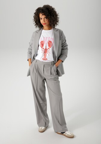 Aniston CASUAL Wide leg Pleated Pants in Grey