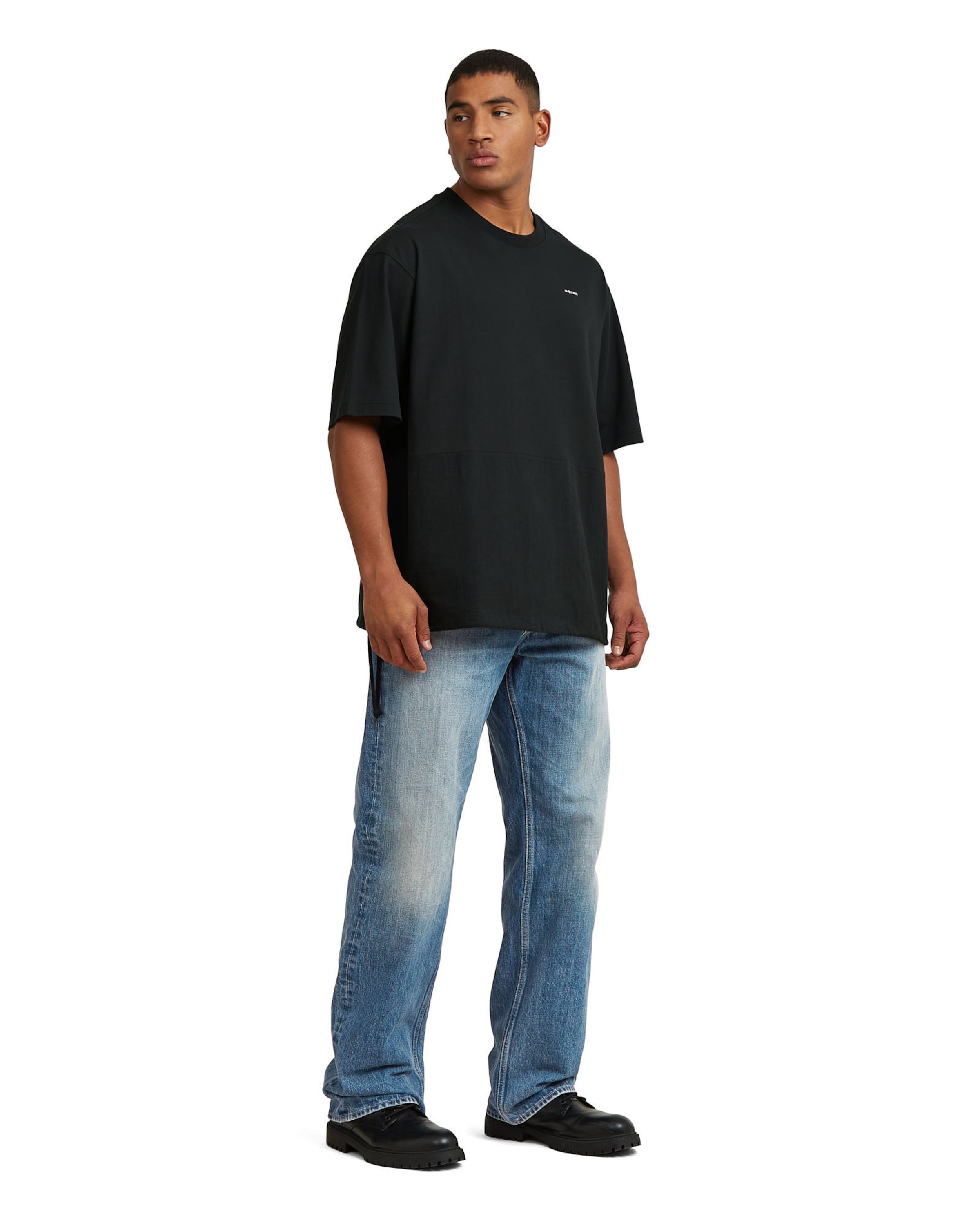 G-STAR T-Shirt 'Woven Mix Loose T-Shirt' in Schwarz