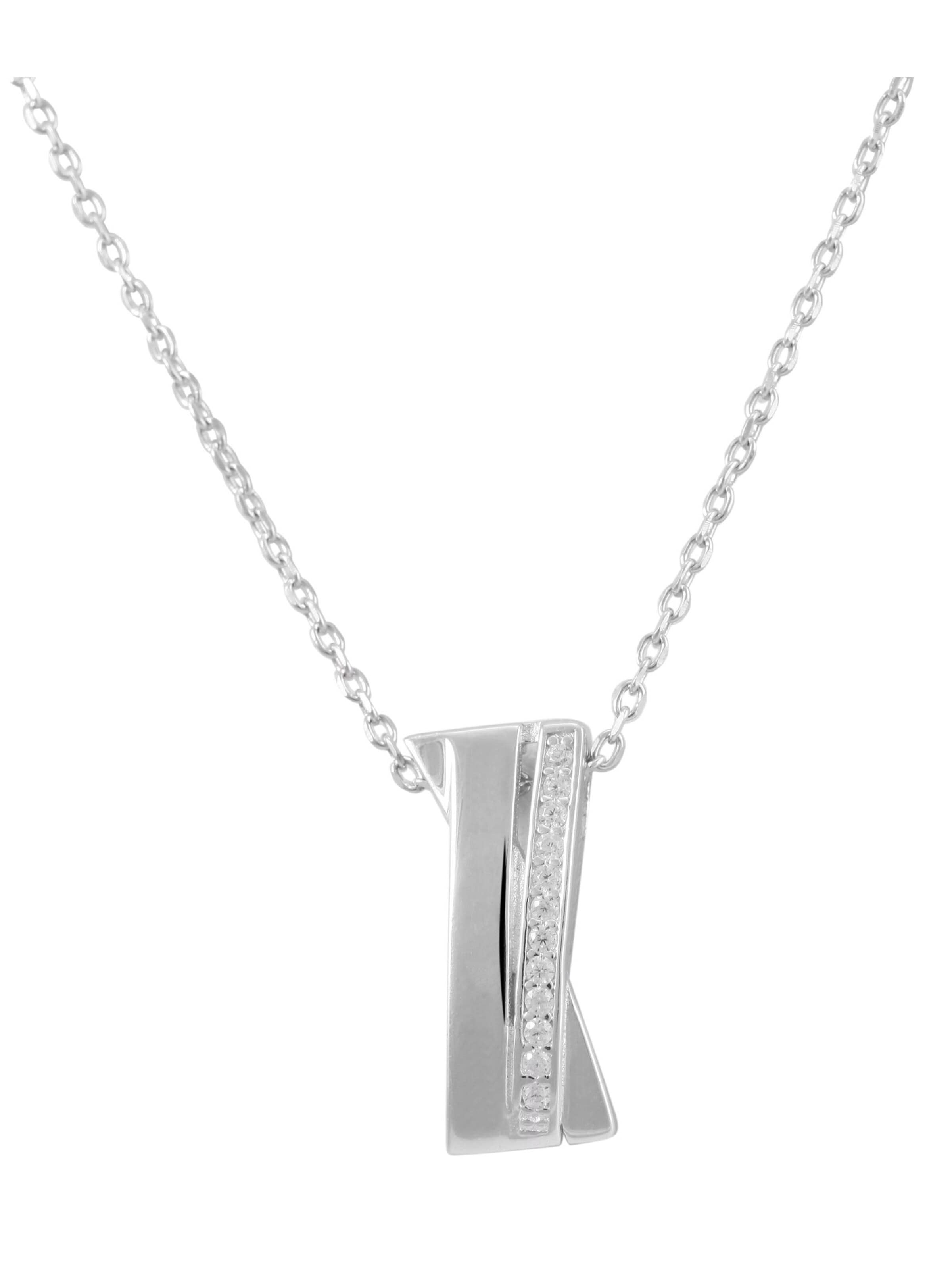 Akzent Pendant '"Leoline" aus 925 Sterlingsilber, rhodiniert, langlebig' in Silver